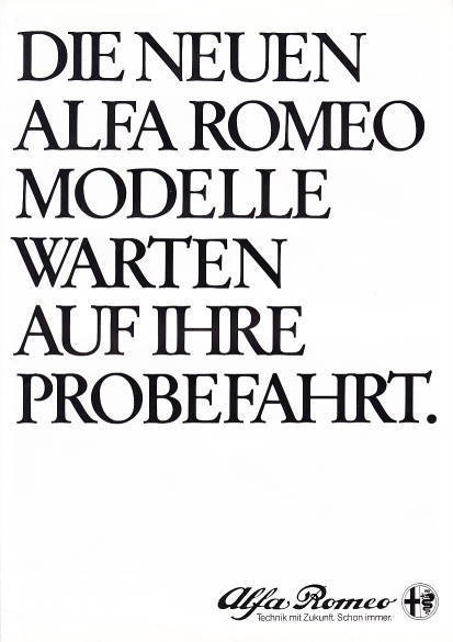 Autoprospekt Alfa Romeo Programm