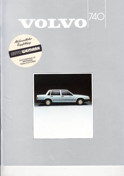Autoprospekt Volvo 740 Februar 1985
