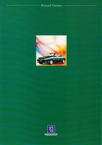 Autoprospekt Peugeot Programm Roland Garros 7 - 1995