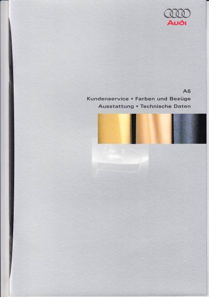 Farbkarte Audi A6 April 1997
