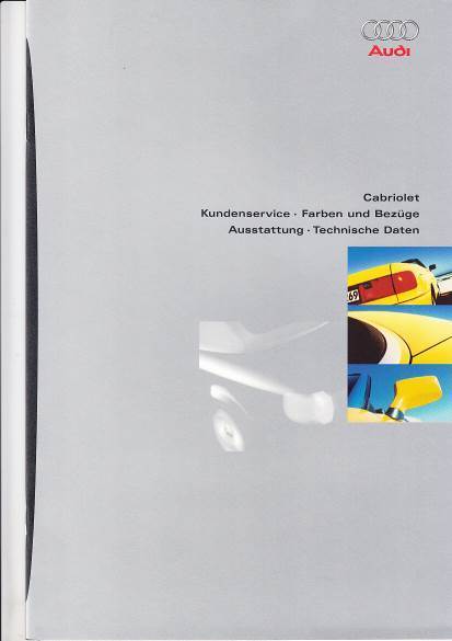 Farbkarte Audi Cabriolet Juli 1996