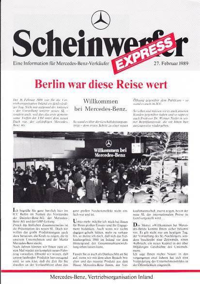 Autozeitschrift Mercedes Scheinwerfer 2 - 1989