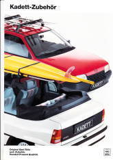 Autoprospekt Opel Kadett Zubehör März 1988