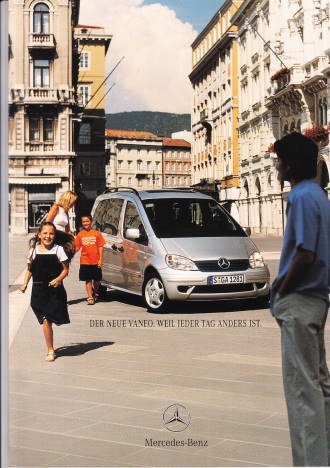 Autoprospekt Mercedes Vaneo August 2001