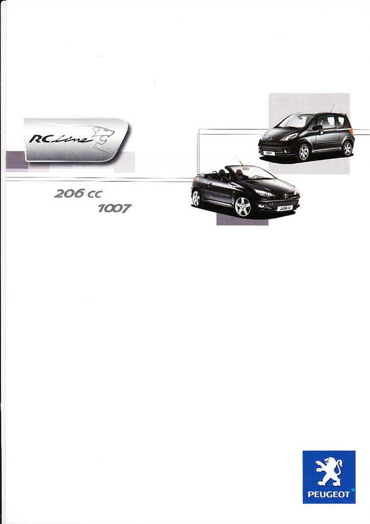 Autoprospekt Peugeot 206 CC - 1007  RC Line 12 - 2005