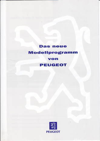 Autoprospekt Peugeot PKW Programm August 1995