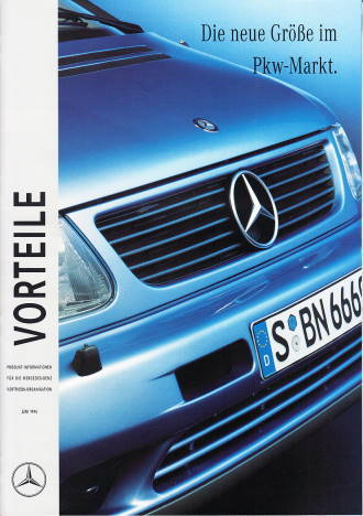 Autoprospekt Mercedes V Klasse Juni 1996 intern