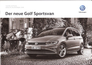 Preisliste VW Golf Sportsvan Oktober 2017
