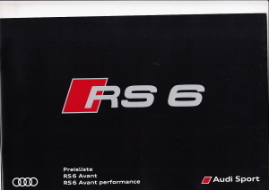 Preisliste Audi RS6 Juli 2017