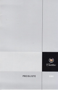 Preisliste Cadillac SRX Juni 2004
