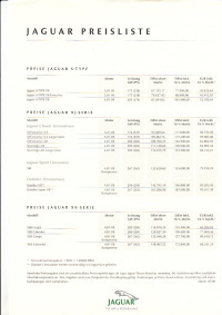Preisliste Jaguar Programm Mai 2000