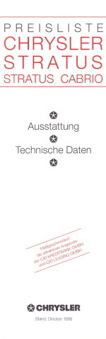 Preisliste Chrysler Stratus mit Cabrio 10 - 1996