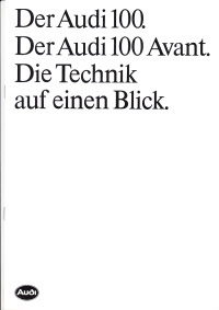 Technikprospekt Audi 100 Juli 1986