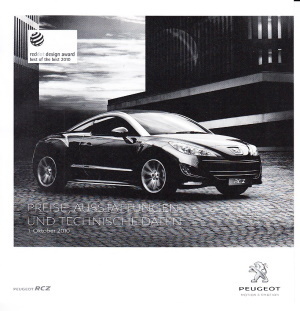 Preisliste Peugeot RCZ Oktober 2007