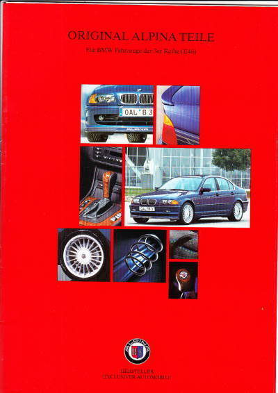 Autoprospekt BMW Alpina Teile 2001