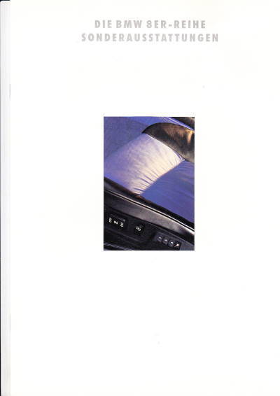Autoprospekt BMW 8er Sonderausstattung 2-1993