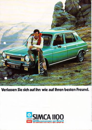 Autoprospekt Simca 1100 8 - 1976 gelocht