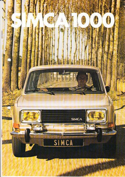 Autoprospekt Simca 1000 Januar 1977 gelocht
