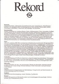 Technikprospekt Opel Rekord Dezember 1982