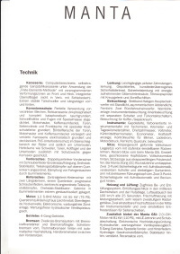 Technikprospekt Opel Manta Oktober 1985