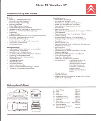 Technikprospekt Citroen AX Juli 1991