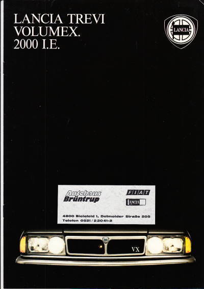Autoprospekt Lancia Trevi Volumex 2000 I.E. 9 - 1983