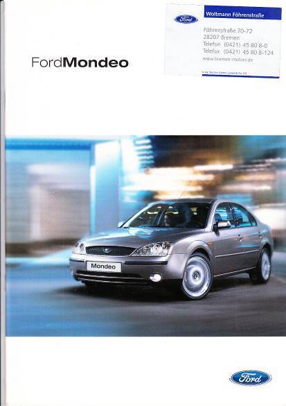 Autoprospekt Ford Mondeo Juni 2002