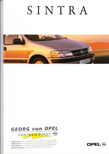 Autoprospekt Opel Sintra Dezember 1996
