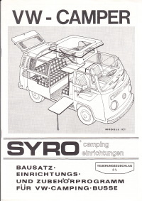 Autoprospekt Syro VW Camper 1976