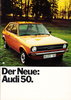 Autoprospekt Audi 50 August 1974 gelocht
