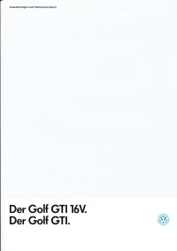 Technikprospekt VW Golf GTI 9 - 1986