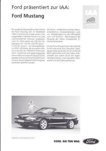 Autoprospekt Ford Mustang