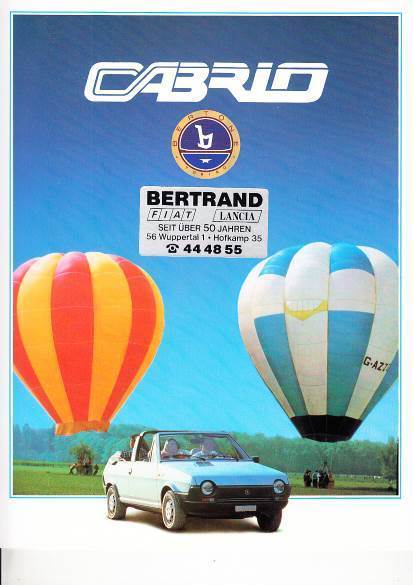 Autoprospekt Bertone Fiat Ritmo Cabrio