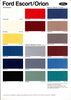 Farbkarte Ford Escort und Orion Juli 1988