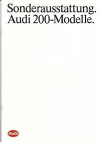 Autoprospekt Audi 200 Sonderausstattung Juli 1986