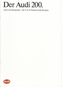 Autoprospekt Audi 200 Juli 1986