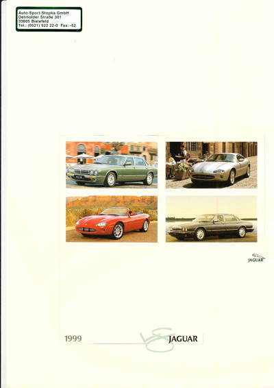 Autoprospekt Jaguar PKW Programm 1999