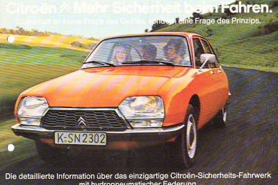 Autoprospekt Citroen GS Fahrwerk