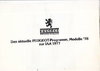 Autoprospekt Peugeot Programm 1977 gelocht