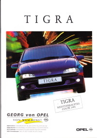 Autoprospekt Opel Tigra Oktober 1996