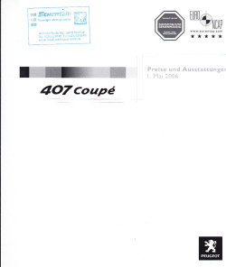 Preisliste Peugeot 407 Coupe Mai 2006