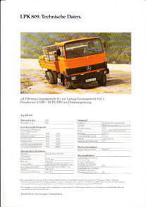 Technikprospekt Mercedes LPK 809