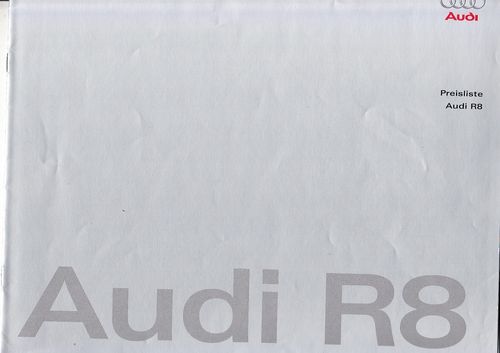 Preisliste Audi R8 Januar 2007