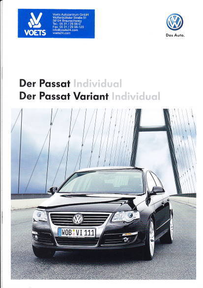 Auto-Prospekt VW Passat Individual 11 - 2008