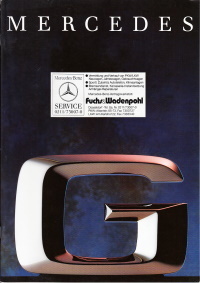 Autoprospekt Mercedes G Modell März 1990