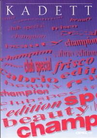 Autoprospekt Opel Kadett Sondermodelle 1990