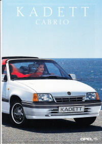 Autoprospekt Opel Kadett Cabrio Februar 1990
