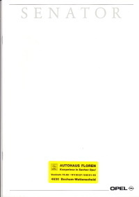 Autoprospekt Opel Senator Januar 1989