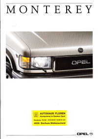 Autoprospekt Opel Monterey April 1992
