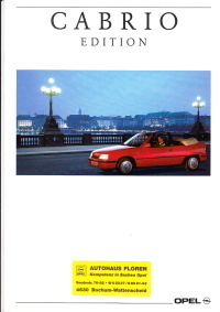 Autoprospekt Opel Cabrio Edition 8 - 1991